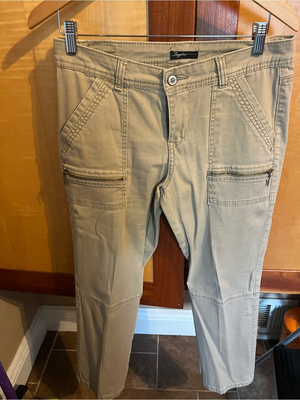 Sag Harbor Women's Beige Utility Ankle Pants